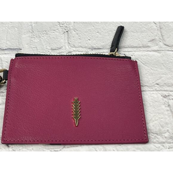THACKER Amber Anthropologie Maroon Black Credit Card Coin Purse NWT SOLD OUT $68 - Picture 7 of 11